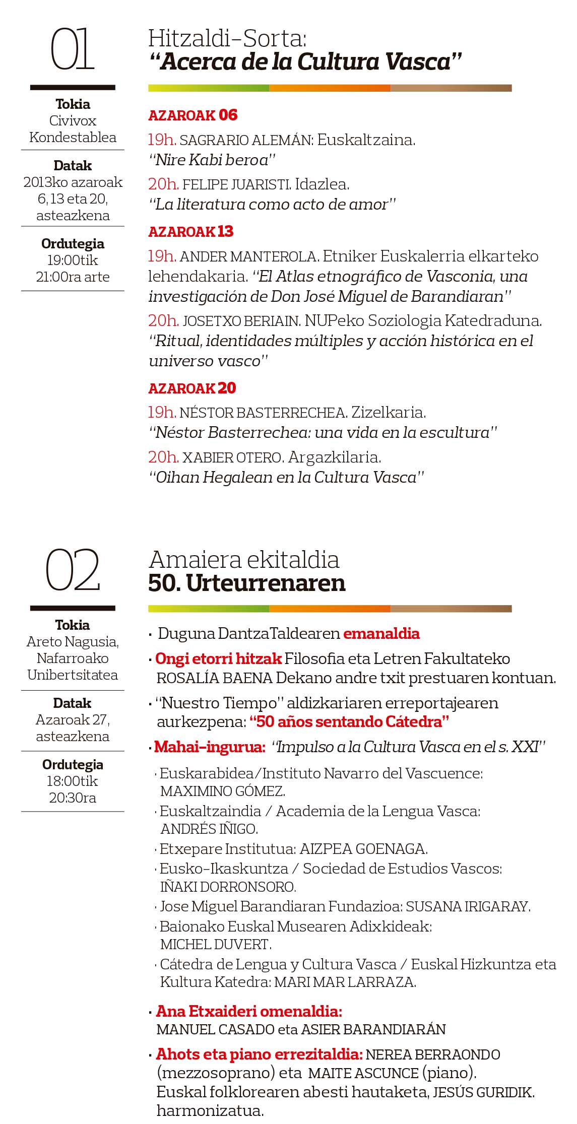 Urteurrenaren oroitzapenezko ekitaldiak