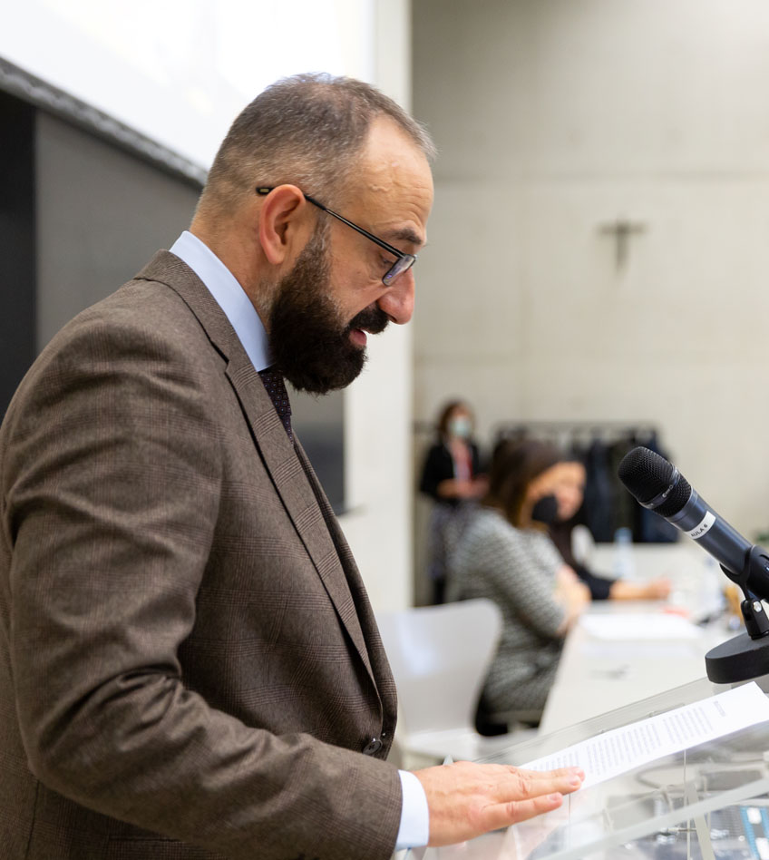 Marc Marginedas durante la entrega del premio Luka Brajnovic a su amigo David Beriain